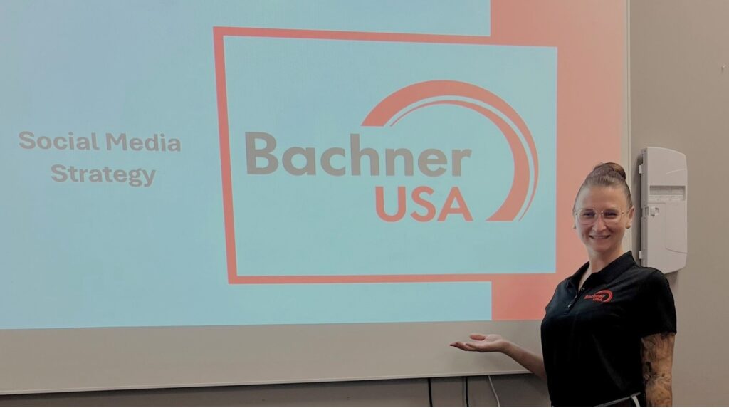 Person presenting a social media strategy on a whiteboard